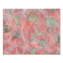 Rose leaves design in red tissue paper photographic print