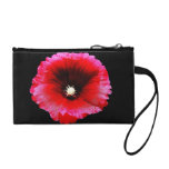 Rose Mallow on Black Bagettes Bag Coin Purses