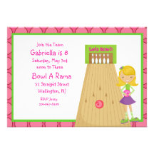 Rose, mignon, invitation de partie de bowling de f