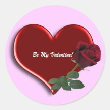 Rose On Heart 3d 1 Stickers