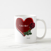 Rose On Hearts Valentine Mug