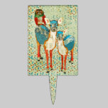 Rose Owl & Azure Deer Floral Cake Pick cake picks