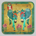 Rose Owl & Donkeys Golden Twilight stickers