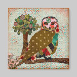Rose Owl Floral Vintage Magnet magnets