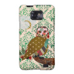 Rose Owl Green Damask Case Samsung Galaxy Cover