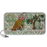 Rose Owl Green Damask Music Doodle Speaker