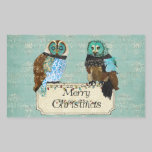 Rose Owls Merry Christmas Sticker stickers