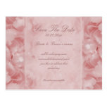 Rose pearl save the date pink invitations postcard