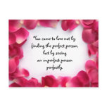 Rose Petal Frame PostCard with Love Quote