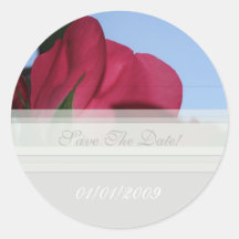 Rose Petal Save The Date Sticker