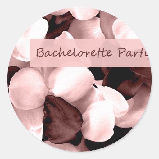 rose petals bachelorette party round sticker