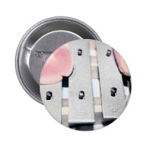 Rose Petals on Metal Bells Faded style Pinback Button