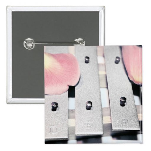 Rose Petals on Metal Bells Faded style Pins