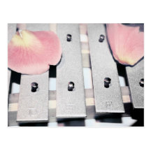 Rose Petals on Metal Bells Faded style Postcard