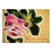 Rose Photo Fractal Custom Invite