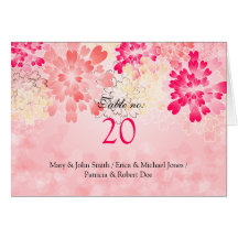 Rose Pink Champagne Flowers Retro Wedding Table Card