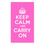 Rose Pink Keep Calm and Carry On Business Card