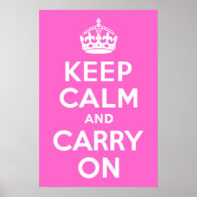 Rose Pink Keep Calm and Carry On Print