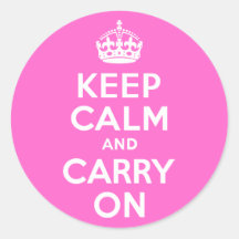 Rose Pink Keep Calm and Carry On Sticker