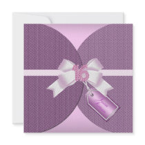 Rose Pink Sweet Sixteen Invite with Diamond Bow