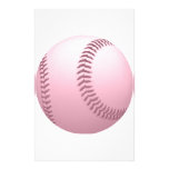 Rose Pinkish Coloured Baseball Personalized Stationery