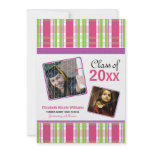 Rose Preppy Plaid Custom Graduation Announcement
