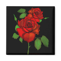 Rose Red Illustration Magnet
