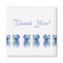 Rose Reflections Magnet ~ white blue magnets