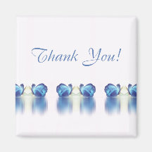 Rose Reflections Magnet ~ white blue