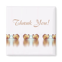 Rose Reflections Magnet ~ white brown magnets