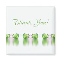 Rose Reflections Magnet ~ white green magnets