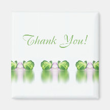Rose Reflections Magnet ~ white green