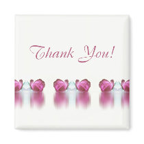 Rose Reflections Magnet ~ white pink magnets