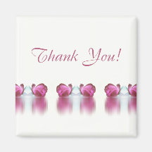 Rose Reflections Magnet ~ white pink