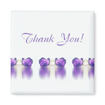 Rose Reflections Magnet ~ white purple magnets