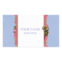 Rose Ribbon Business Card (Blue)