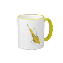 Rose-Ringed Parrakeet  (Yellow variety) by Edward Coffee Mug