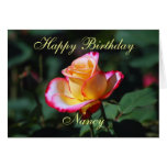 Rose rouge, jaune et blanc de joyeux anniversaire  cartes