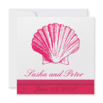 Rose Shell Beach Wedding Invitations