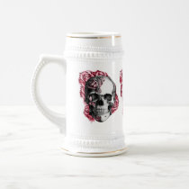 Rose Skull Beer Mug