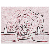 Rose, two tea light candles, done in black n pink full color flyer