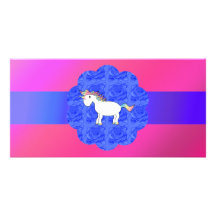 Rose unicorn picture card