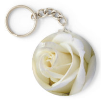 Rose White Keychain