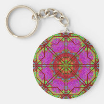 Rose Window Mandala Key Chains