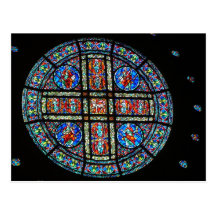 Rose window postcard
