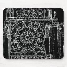 Rose Window Sketch Mouse Pad