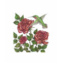Rose with Hummingbird t-shirts