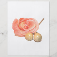 Rose with wooden percussion bell mallets faded cut personalized flyer