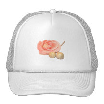 Rose with wooden percussion bell mallets faded cut hat