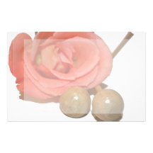 Rose with wooden percussion bell mallets stationery paper